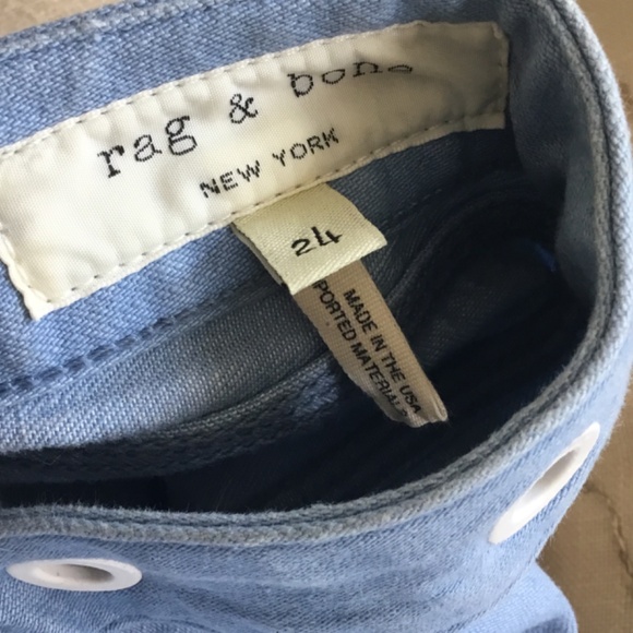 Rag & Bone Crop Grommet Jeans Powder Blue - Picture 9 of 11